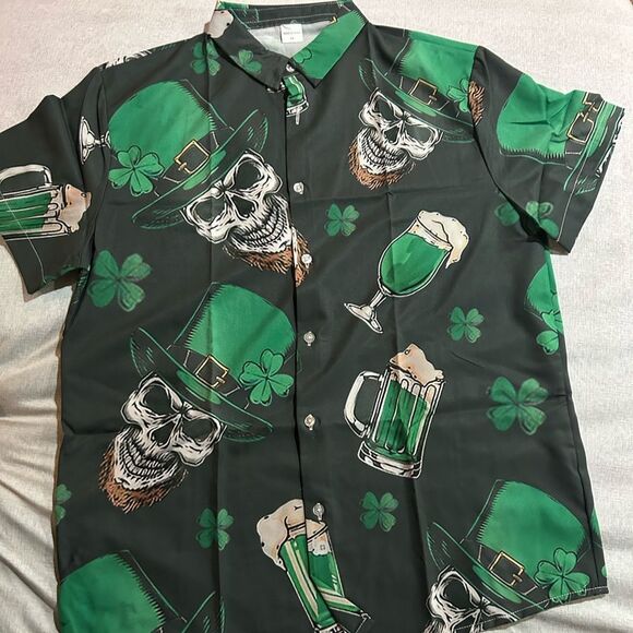 Men’s St. Patricks Day Button Up Shirt NWT - Picture 4 of 4
